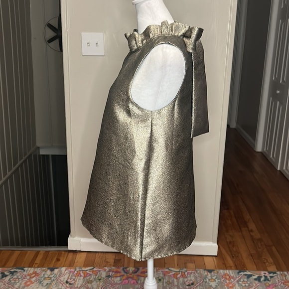 Tuckernuck Pomander Place Gold Glitter Metallic Mason Blouse New Size XS - Picture 8 of 12
